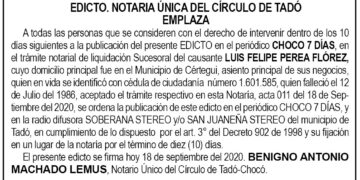 Edicto Luis Felipe Perea Flórez