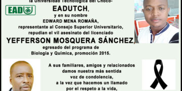 Egresados de la UTCH repudian asesinato de Yefferson Mosquera Sánchez