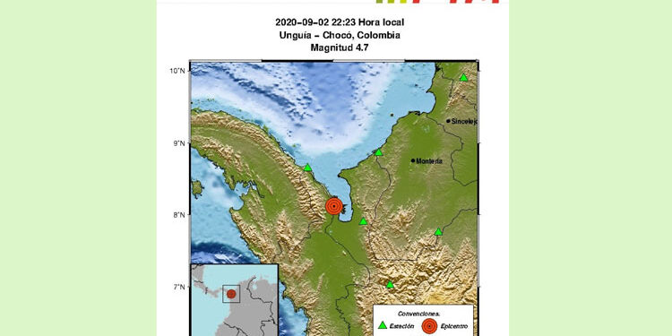 Sismo de magnitud 4.7 en Unguía