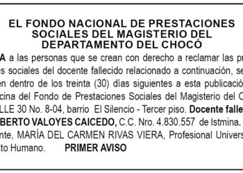 Edicto 1er. aviso Humberto Valoyes Caicedo