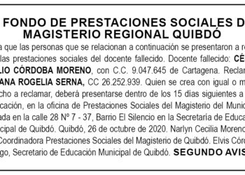 Edicto 2do. aviso César Emilio Córdoba Moreno