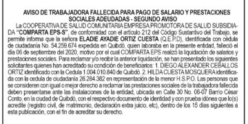 Edisto 2do. aviso Eladie Ayadie Ortiz Cuesta