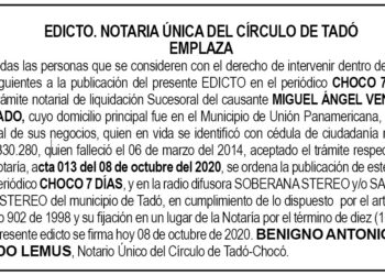 Edicto Miguel Ángel Ventura Hurtado