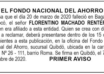 Edicto 1er. aviso Florentino Machado Rentería