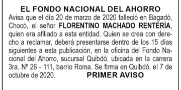 Edicto 1er. aviso Florentino Machado Rentería