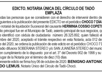 Edicto Herminia Cossio Copete