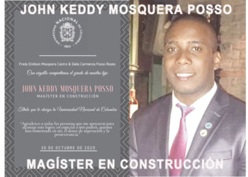 John Keddy Mosquera Posso, Magíster en Construcción