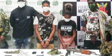 Detenidos cuando llevaban un fusil y otro material de guerra en Bajo Baudó