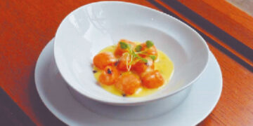 Ñoqui de chontaduro con crema de queso