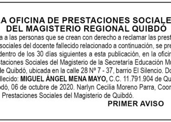 Edicto 1er. aviso Miguel Ángel Mena Mayo