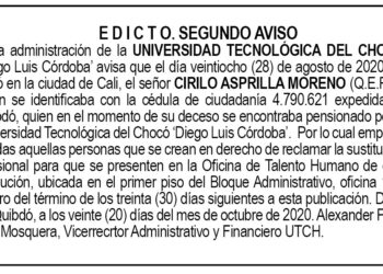 Edicto 2do. aviso Cirilo Asprilla Moreno