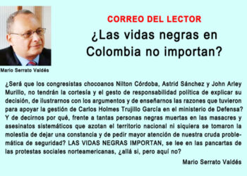 Correo del lector. ¿Las vidas negras en Colombia no importan?