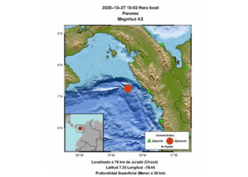 Temblor hoy de 4,5 grados en Juradó