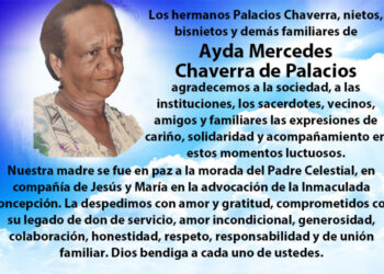 Agradecimiento Ayda Mercedes Chaverra de Palacios