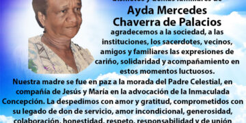 Agradecimiento Ayda Mercedes Chaverra de Palacios