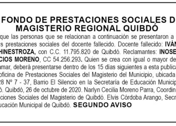 Edicto 2do. aviso Iván Parra Hinestroza