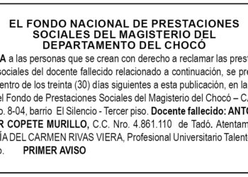 Edicto 1er. aviso Antonio Ever Copete Murillo