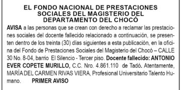 Edicto 1er. aviso Antonio Ever Copete Murillo