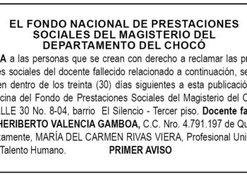 Edicto 1er. aviso Heriberto Valencia Gamboa