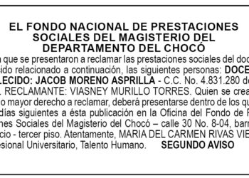 Edicto 2do. aviso Jacob Moreno Asprilla