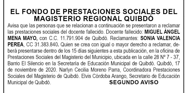 Edicto 2do. aviso Miguel Ángel Mena Mayo