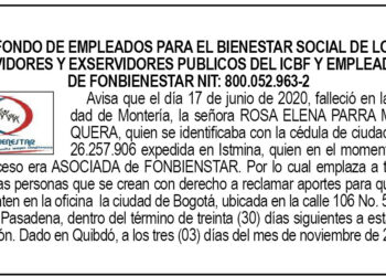 Edicto 1er. aviso Rosa Elena Parra Mosquera