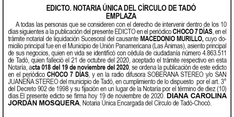 Edicto Macedonio Murillo