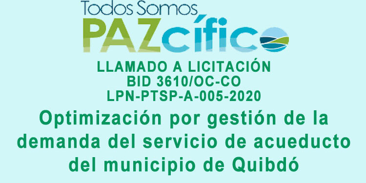 Licitación «Optimización por gestión de la demanda del servicio de acueducto del municipio de Quibdó»
