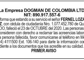 Edicto 1er. aviso Fernel Lozano Ruiz