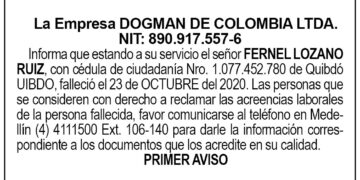 Edicto 1er. aviso Fernel Lozano Ruiz