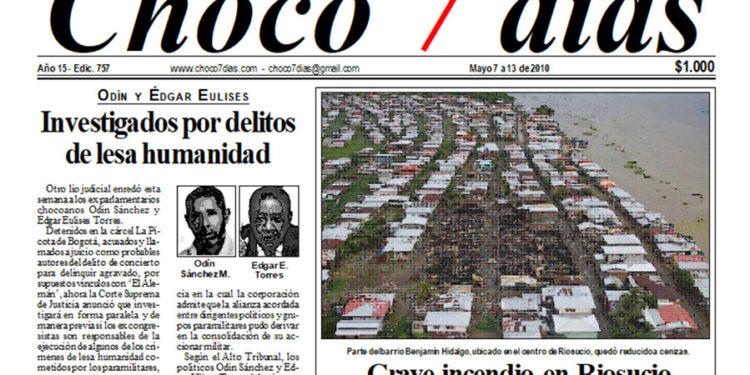 Así registró Chocó 7 días el incendio de Riosucio de hace diez años