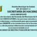 Aviso importante de la Secretaría de Hacienda de Quibdó