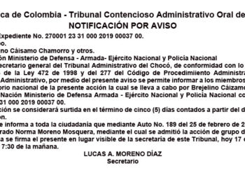 Notificación por aviso. Acción de Grupo