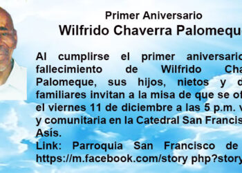 Primer aniversario de Wilfrido Chaverra Palomeque