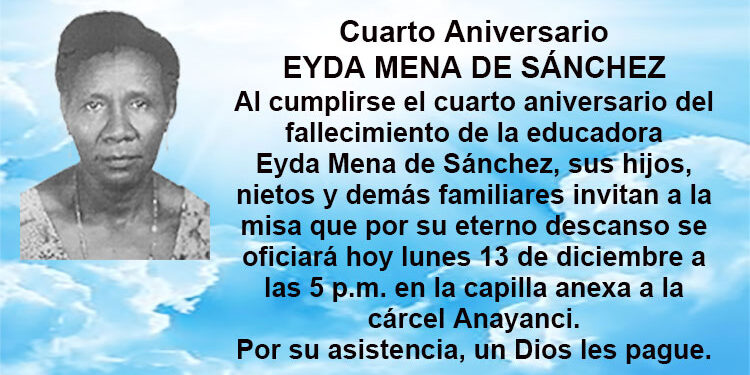 Cuarto Aniversario Eyda Mena de Sánchez