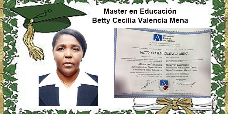 Betty Cecilia Valencia Mena, Master en Educación