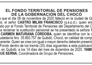 Edicto 1er. aviso Francisco Castro Milán
