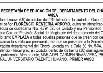 Edicto 1er. aviso Florencio Rentería Arroyo