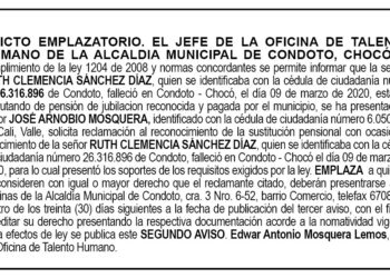 Edicto 2do. aviso Ruth Clemencia Sánchez Díaz
