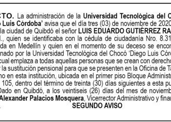 Edicto 2do. aviso Luis Eduardo Gutiérrez Ramos
