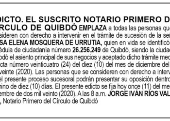 Edicto Nilsa Elena Mosquera de Urrutia
