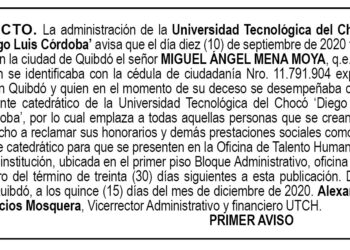 Edicto 1er. aviso Miguel Ángel Mena Moya