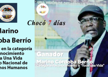 Marino Córdoba, premio nacional de derechos humanos en la categoría ‘Toda una Vida’