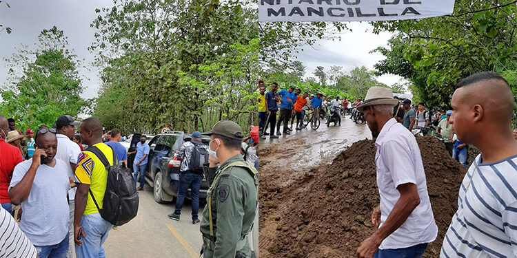 Campesinos de Riosucio cerraron la vía a Bajirá en el sector de Cetino