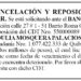 Cancelación y reposición de Título Valor