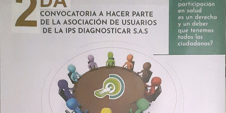 2da. convocatoria a hacer parte de la Asociación de Usuarios de la IPS Diagnosticar S.A.S.