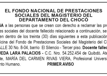 Edicto 1er. aviso Águeda Lara Palacios