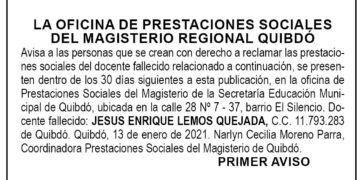 Edicto 1er. aviso Jesús Enrique Lemos Quejada