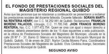 Edicto 2do. aviso Soraya Martina Rentería Henry