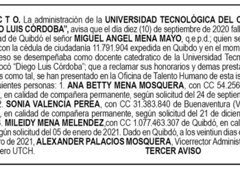 Edicto 3er. aviso Miguel Ángel Mena Mayo